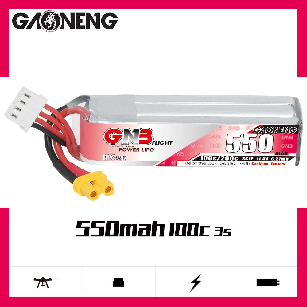 GNB HV 11.4V 550mAh 100C/200C  - Drone Racing Battery 리뷰 및 가격
