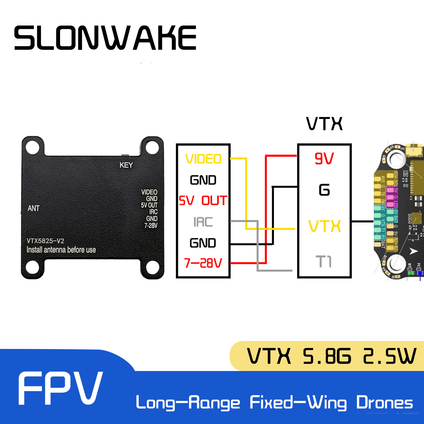 SLONWAKE 5.8G 48CH FPV Transmi - Drone Racing Transmitter 리뷰 및 가격