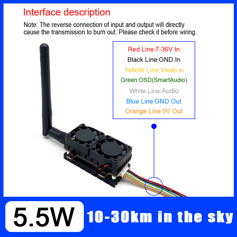 Long Range 5.8GHz 5.5W Video T - Drone Racing Transmitter 리뷰 및 가격